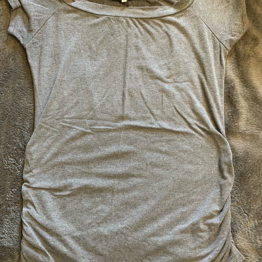 Gray Off the Shoulder Maternity Top